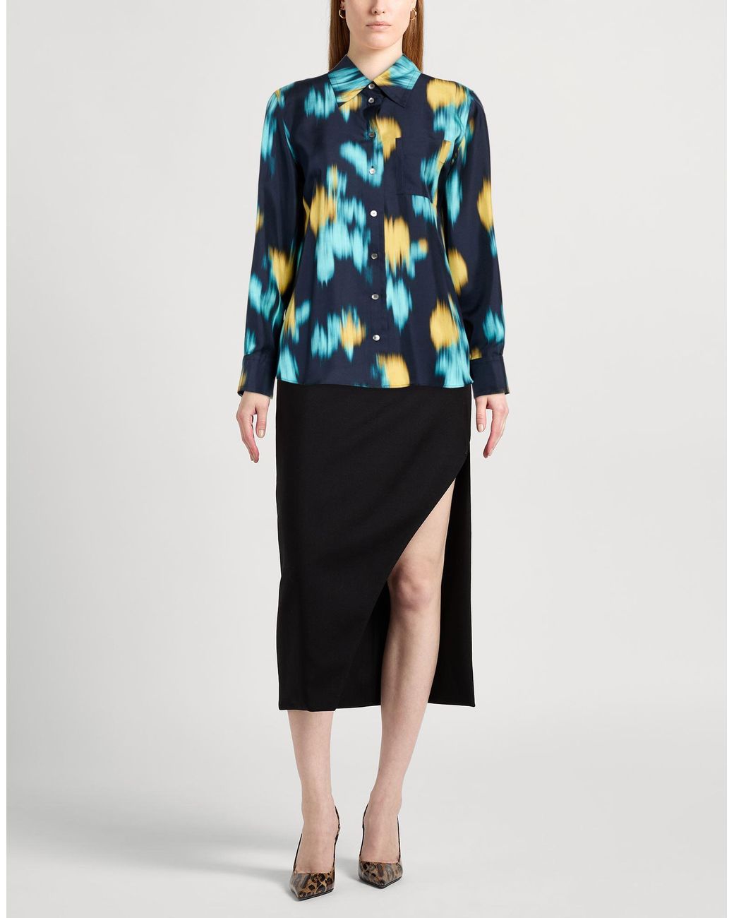 Lanvin Blue Midnight Shirt Silk