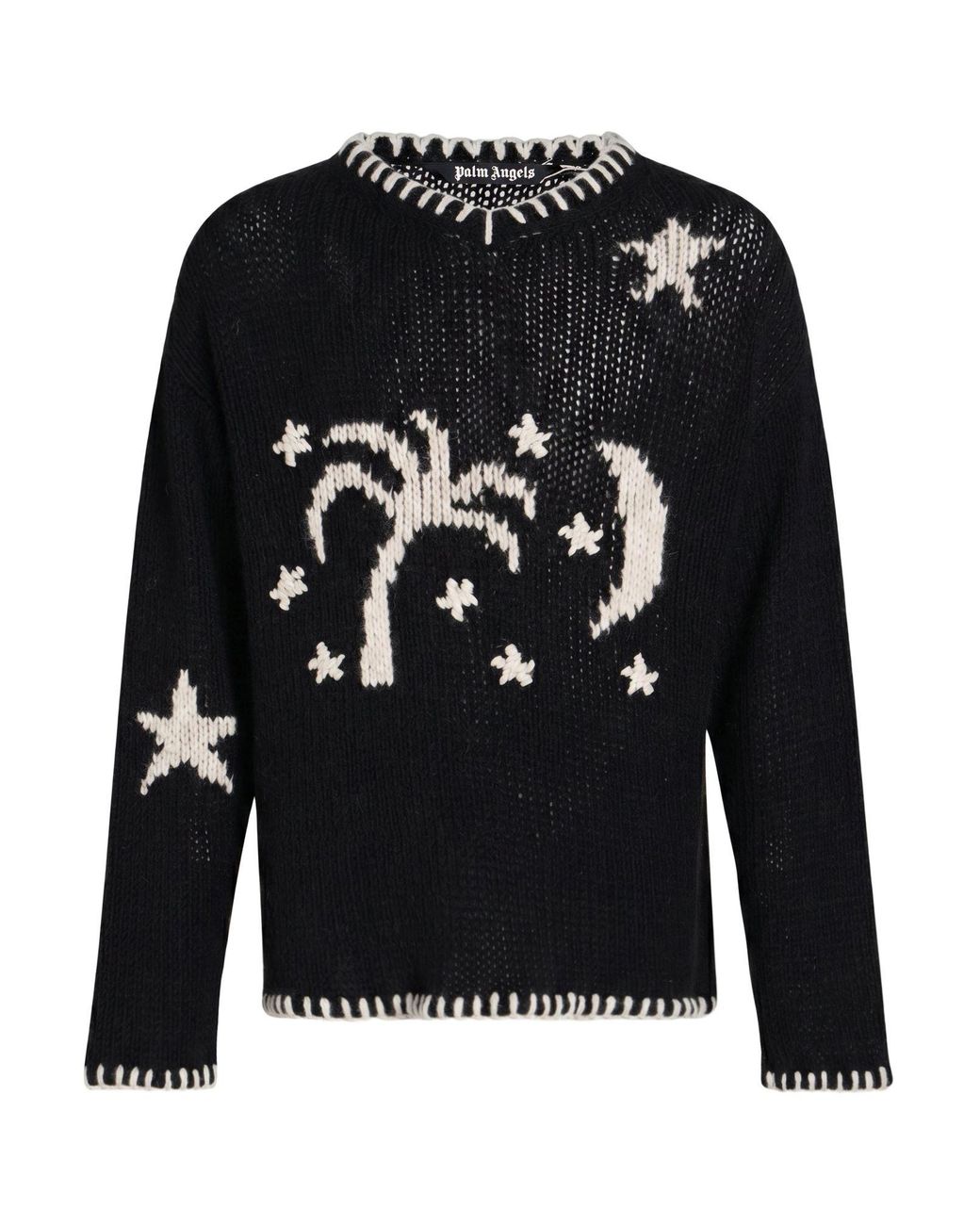 Palm Angels Black Sweater Acrylic, Alpaca Wool, Wool for men