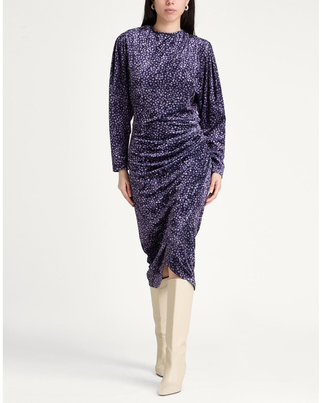Isabel Marant Blue Midi Dress Polyester, Elastane, Cotton