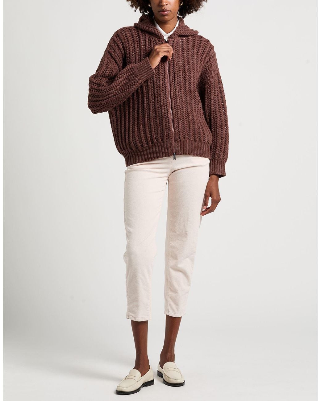 Brunello Cucinelli Brown Chocolate Cardigan Cashmere, Ecobrass