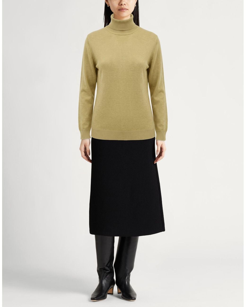 Gentry Portofino Green Turtleneck Virgin Wool, Silk