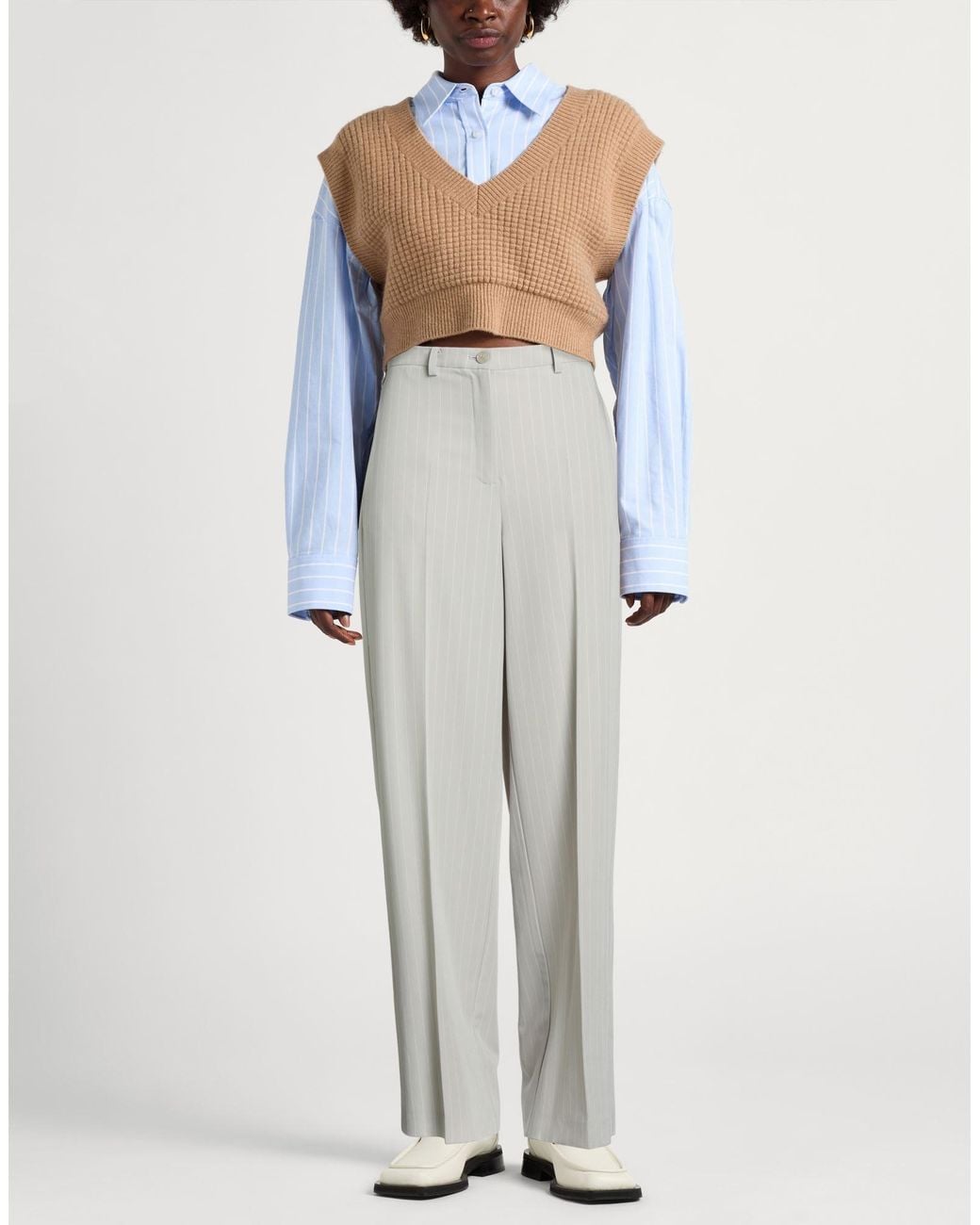Patrizia Pepe White Pants Polyester, Viscose, Elastane