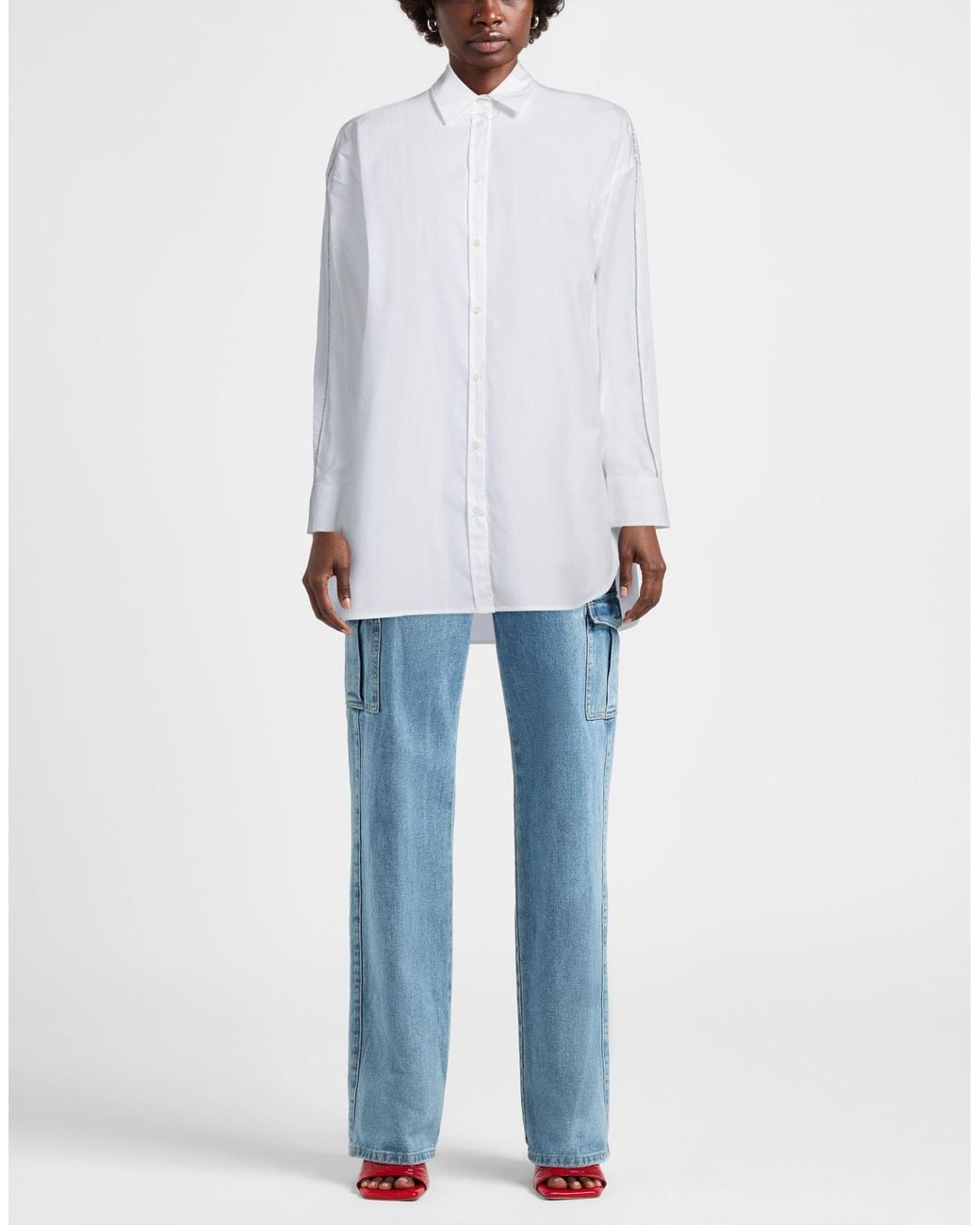 Peserico White Shirt Cotton, Elastane