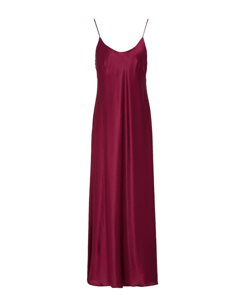 Roberto Collina Purple Burgundy Maxi Dress Silk, Elastane