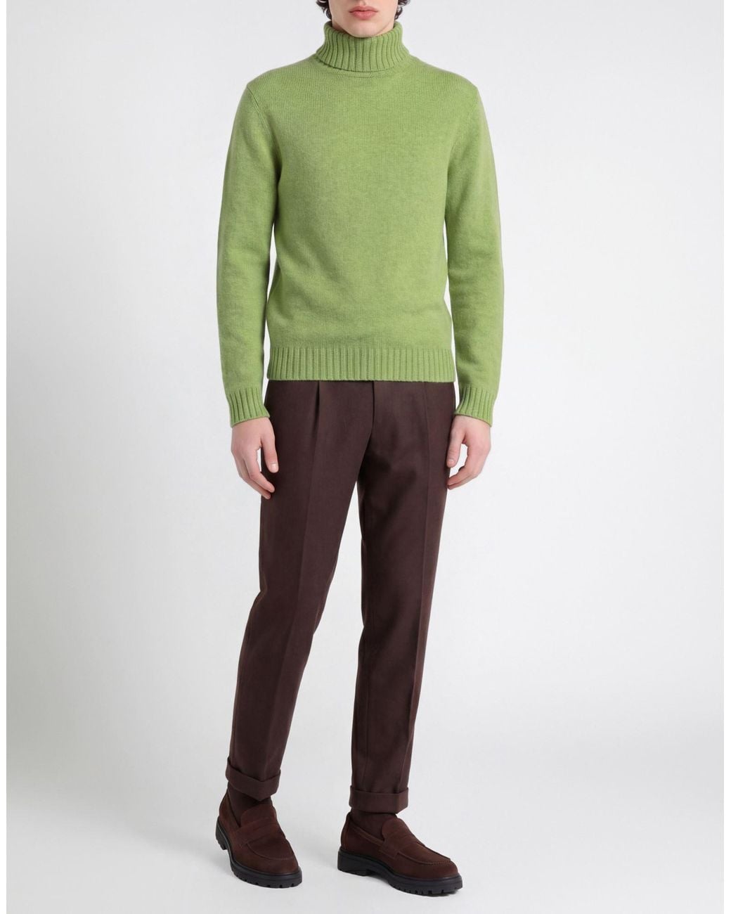 Messagerie Green Lime Turtleneck Wool for men