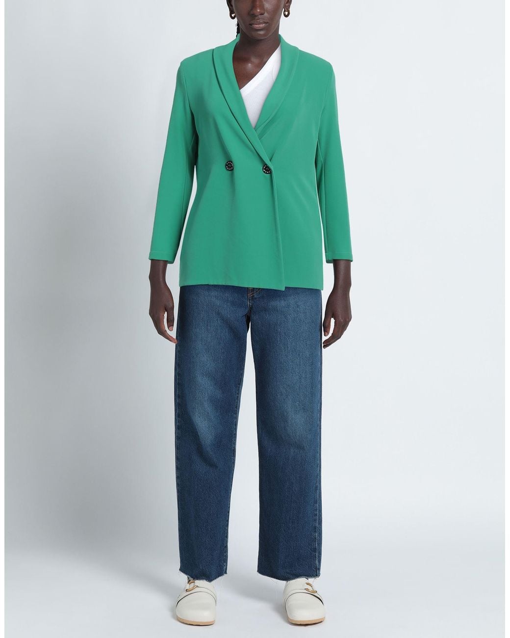 5 PROGRESS Green Blazer Polyester, Elastane