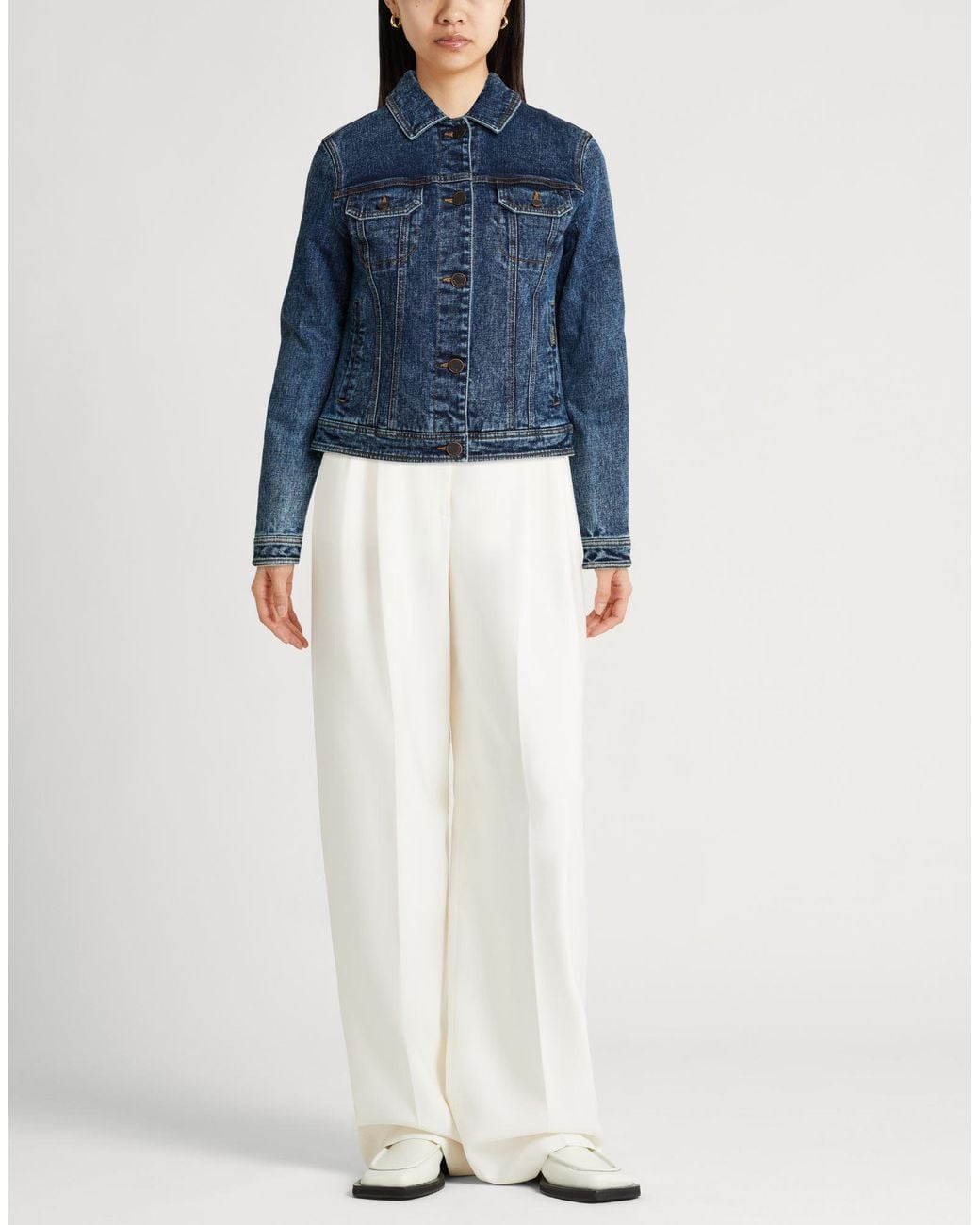 Moorer Blue Denim Outerwear Cotton, Elastane, Polyester