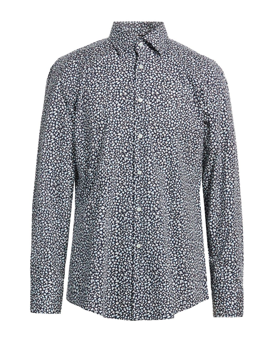 Boss Blue Shirt Cotton, Elastane for men