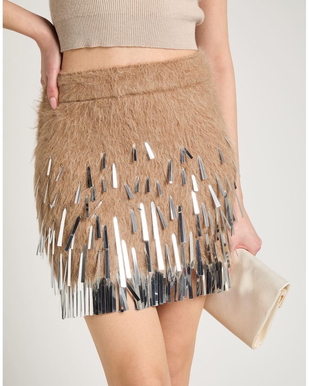 Rabanne Natural Mini Skirt