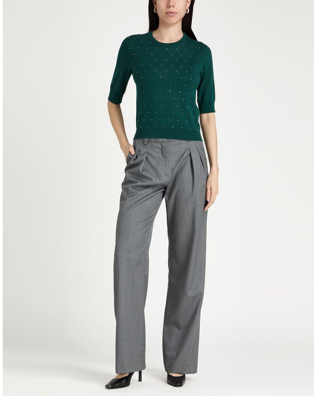 Max Mara Green Sweater Silk, Wool