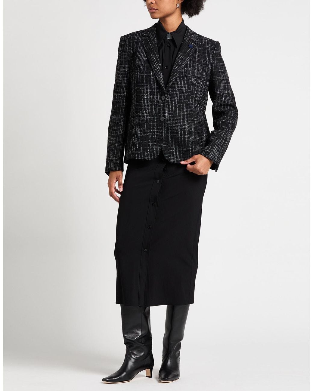 Lardini Black Charcoal Blazer Virgin Wool, Polyester, Acrylic, Polyamide, Viscose