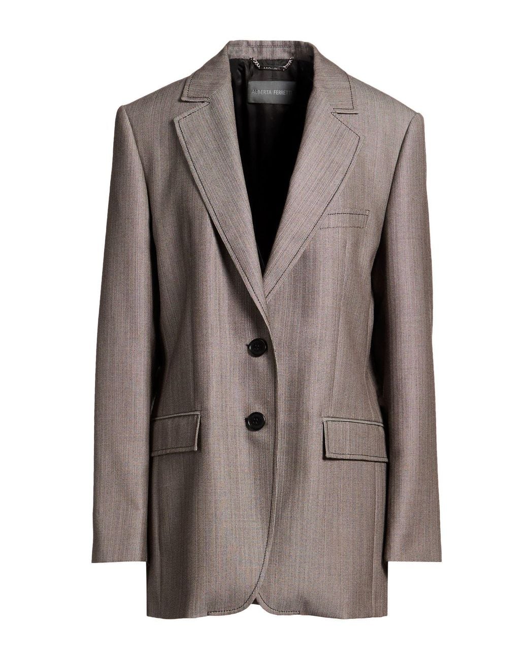 Alberta Ferretti Brown Blazer Polyester, Virgin Wool, Elastane