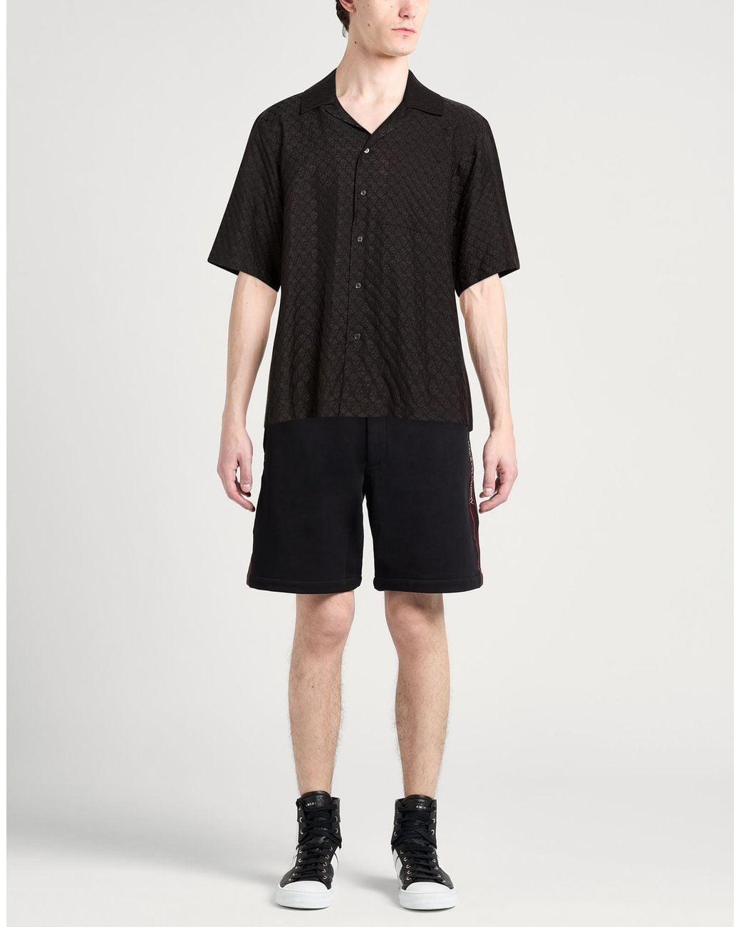 McQueen Black Shirt Viscose, Polyester for men