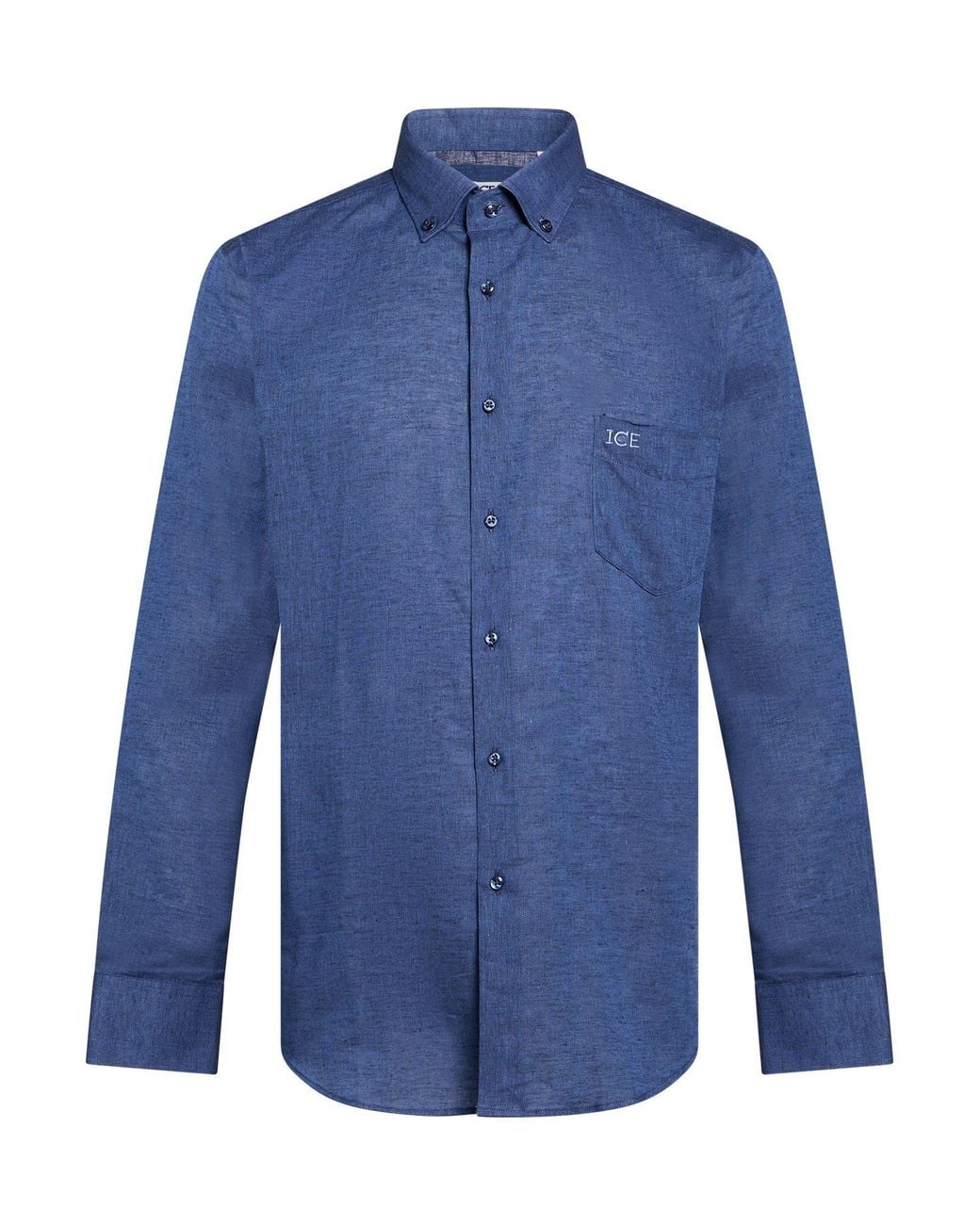 Ice Iceberg Blue Shirt Linen, Cotton for men