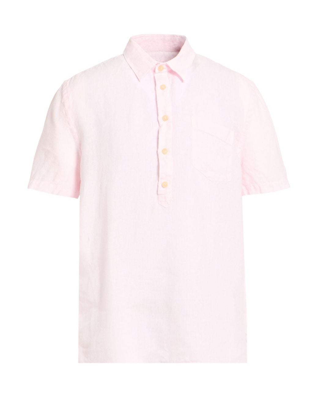120% Lino Pink Shirt Linen for men