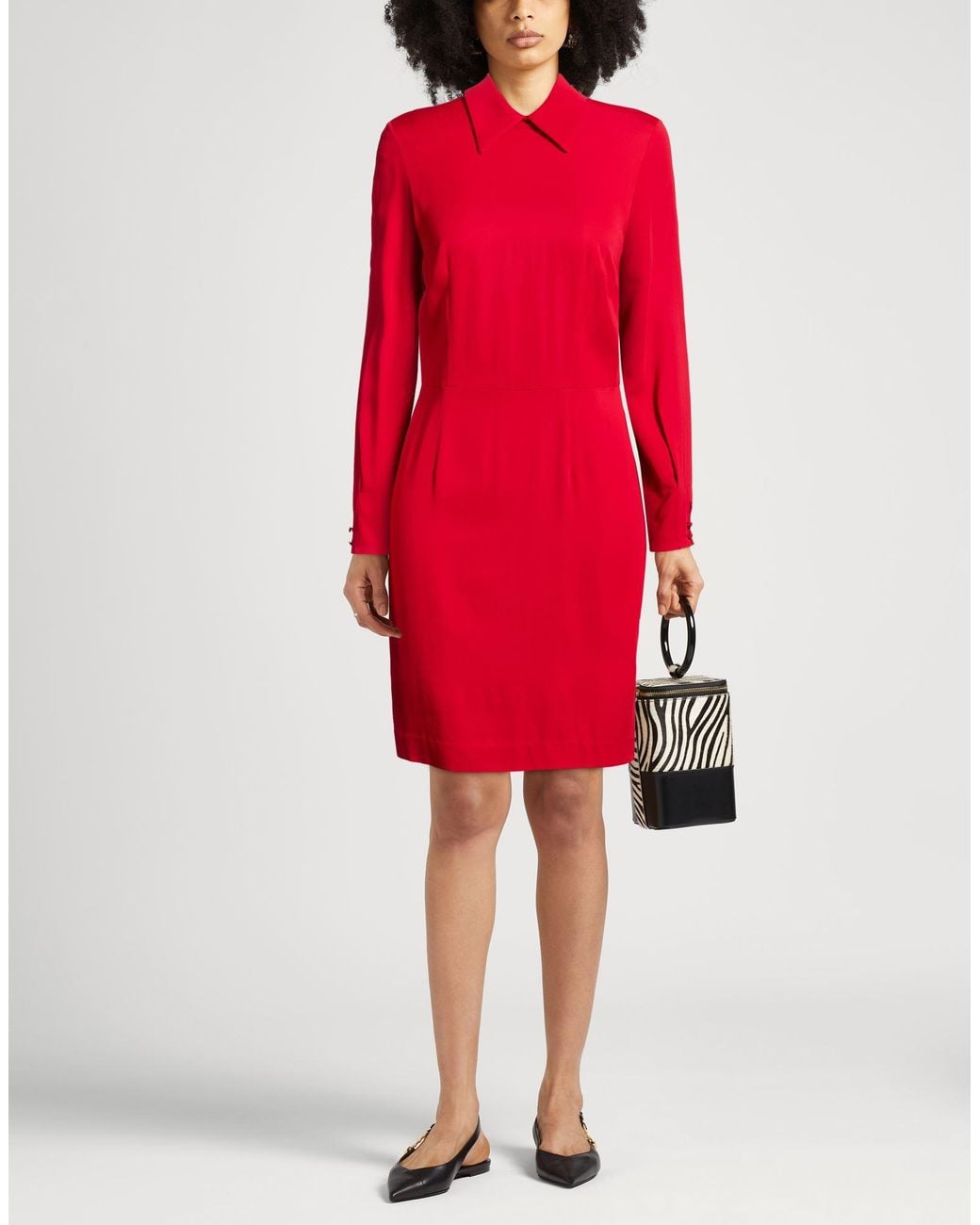 Grifoni Red Mini Dress Viscose, Elastane