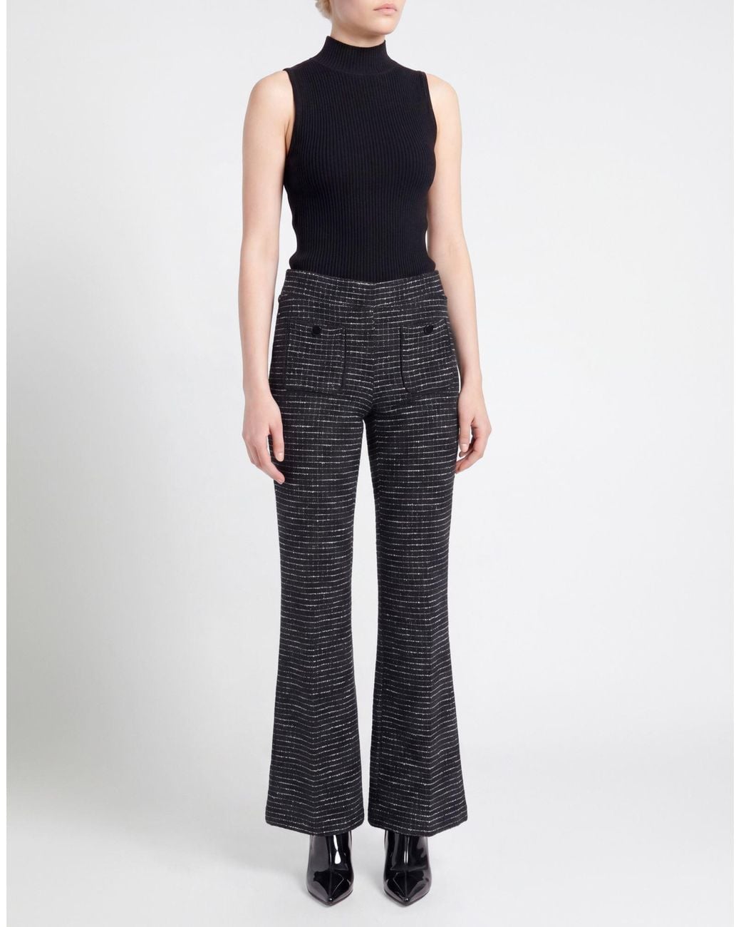 Cambio Blue Pants Polyester, Cotton, Polyamide, Metallized Polyamide, Elastane