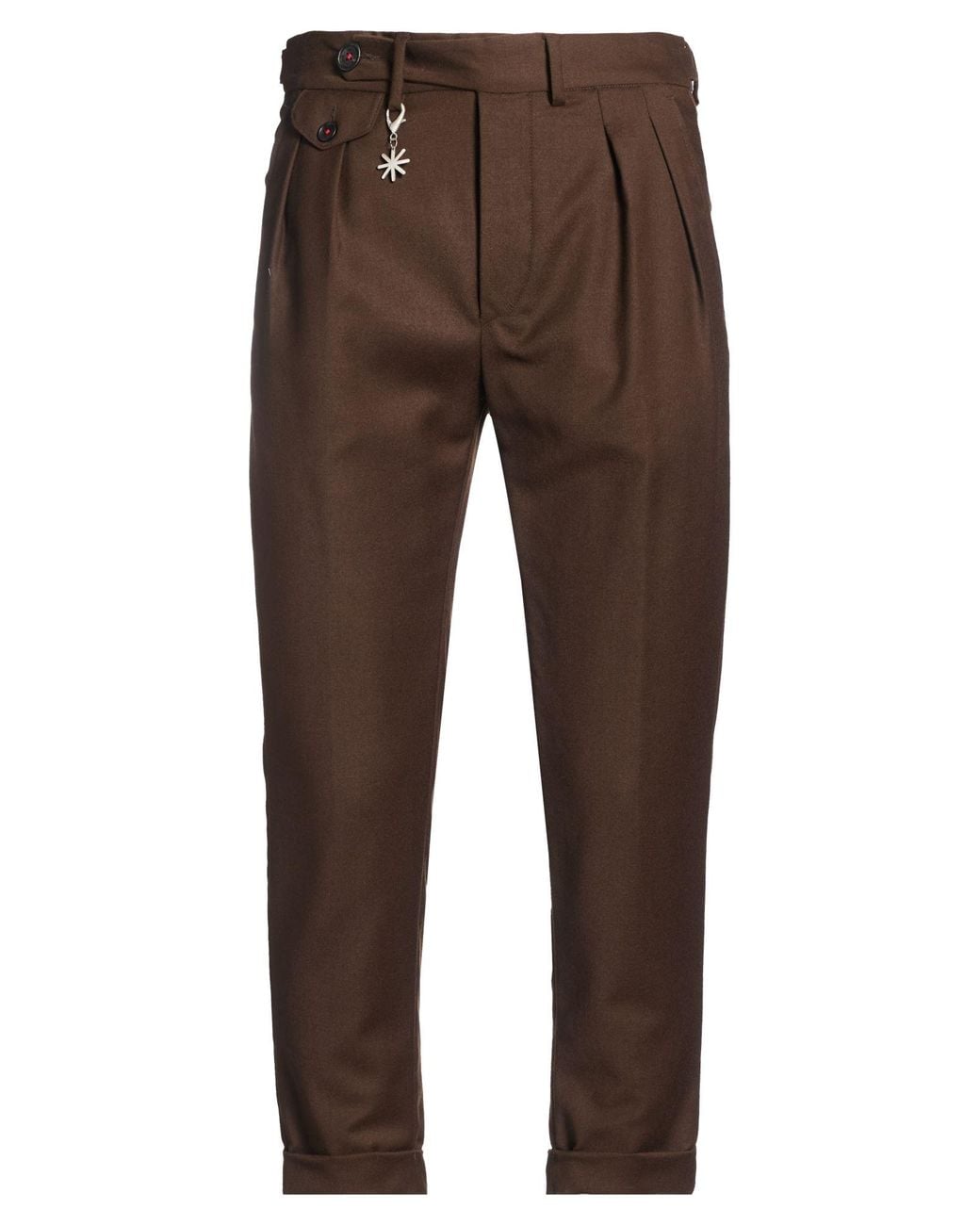 Manuel Ritz Brown Marzotto For Dark Pants Virgin Wool, Elastane for men