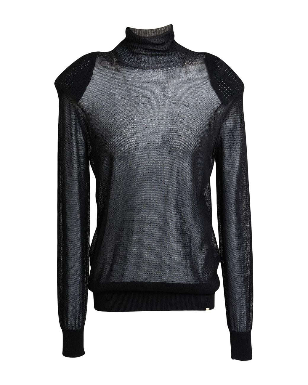 Elisabetta Franchi Black Turtleneck Viscose, Polyamide