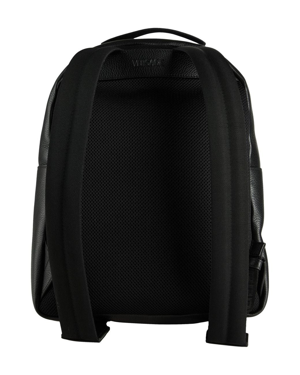 Versace Black Backpack Calfskin, Polyester for men