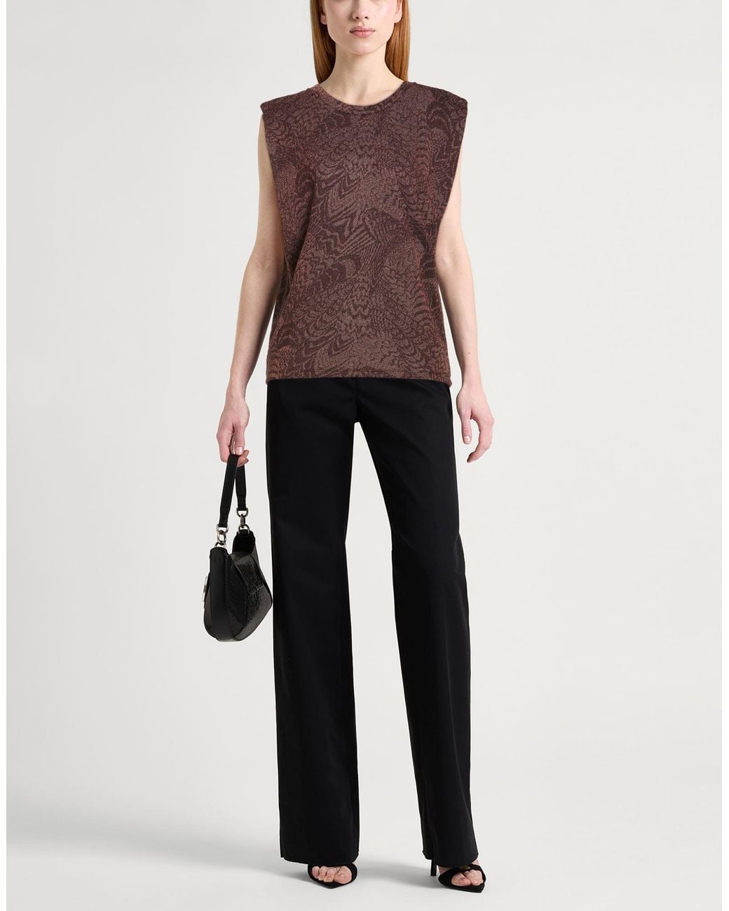 Momoní Brown Dark Top Viscose, Polyamide, Metallic Fiber