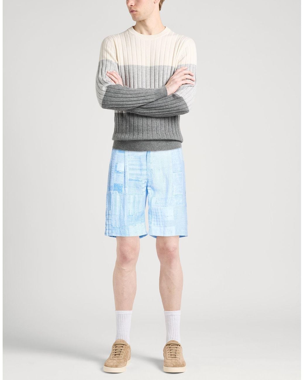120% Lino Blue Shorts & Bermuda Shorts for men