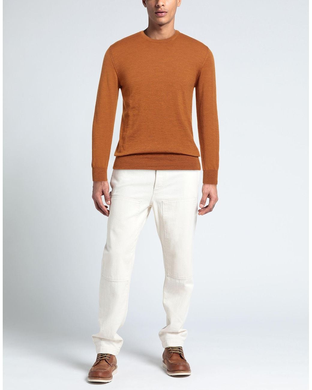 Abkost Brown Sweater Virgin Wool for men