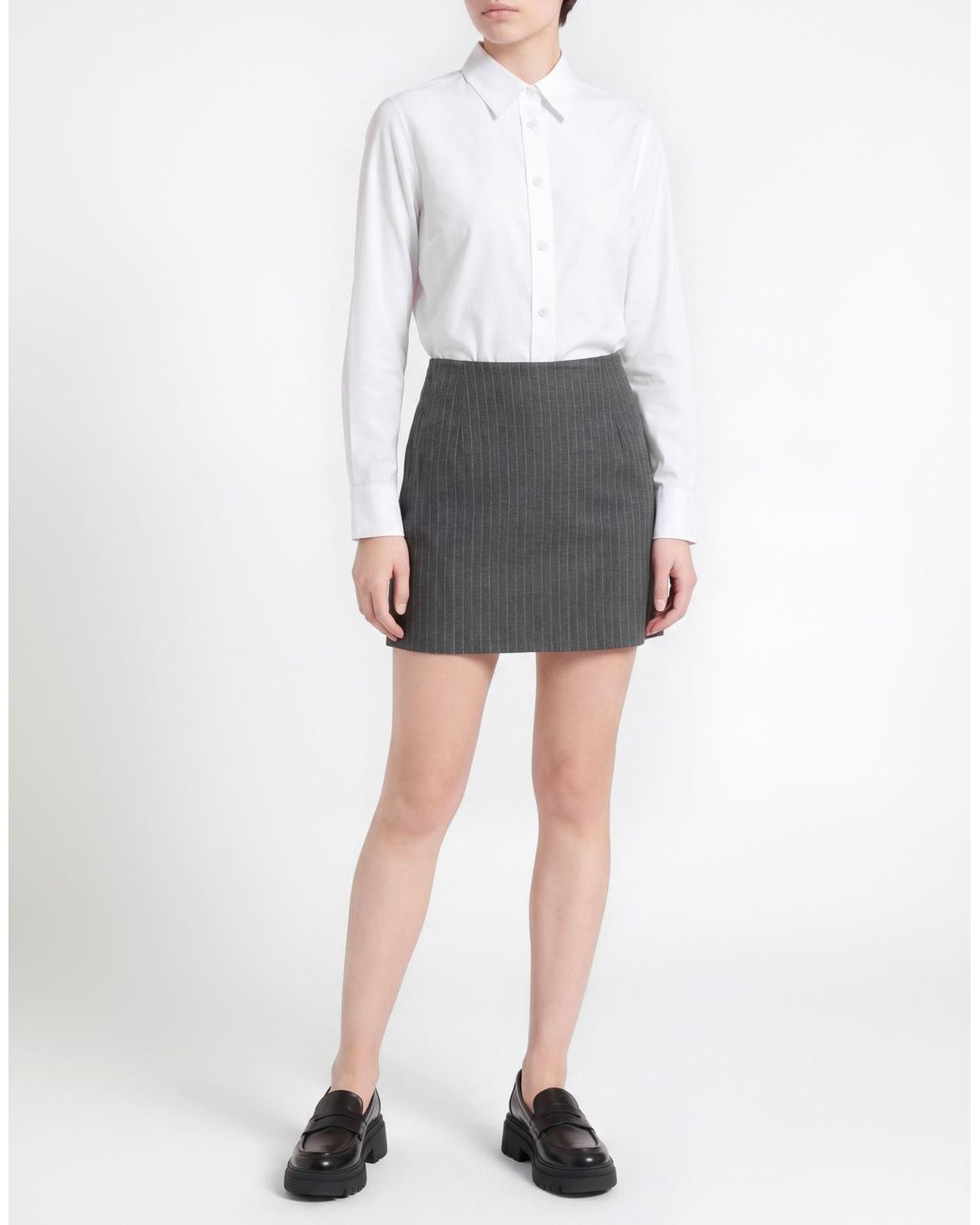 GAUGE81 Gray Charcoal Mini Skirt Virgin Wool