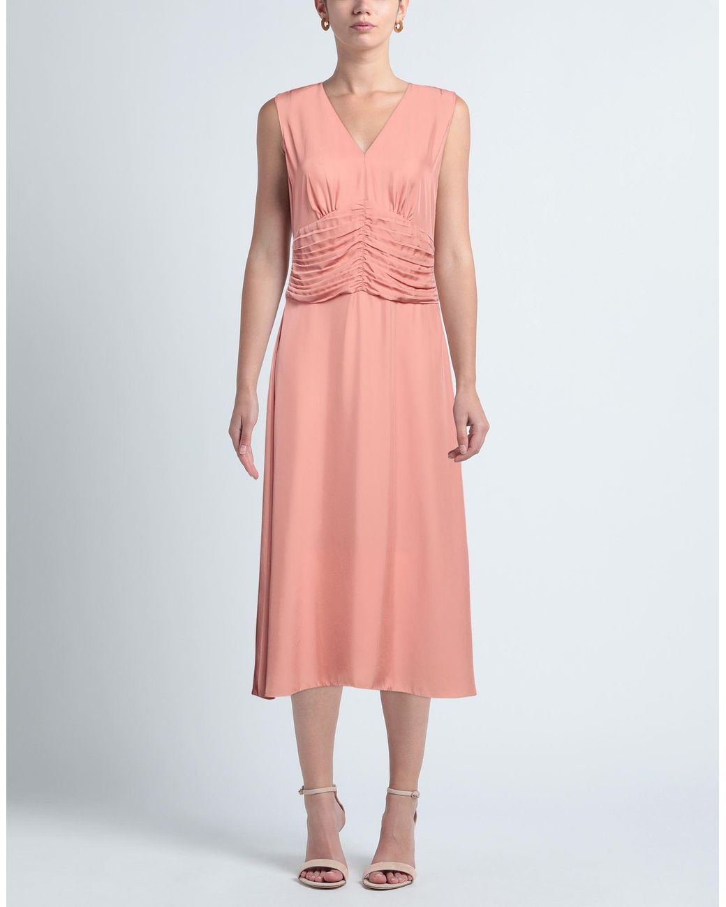 Robe midi Theory en coloris Pink