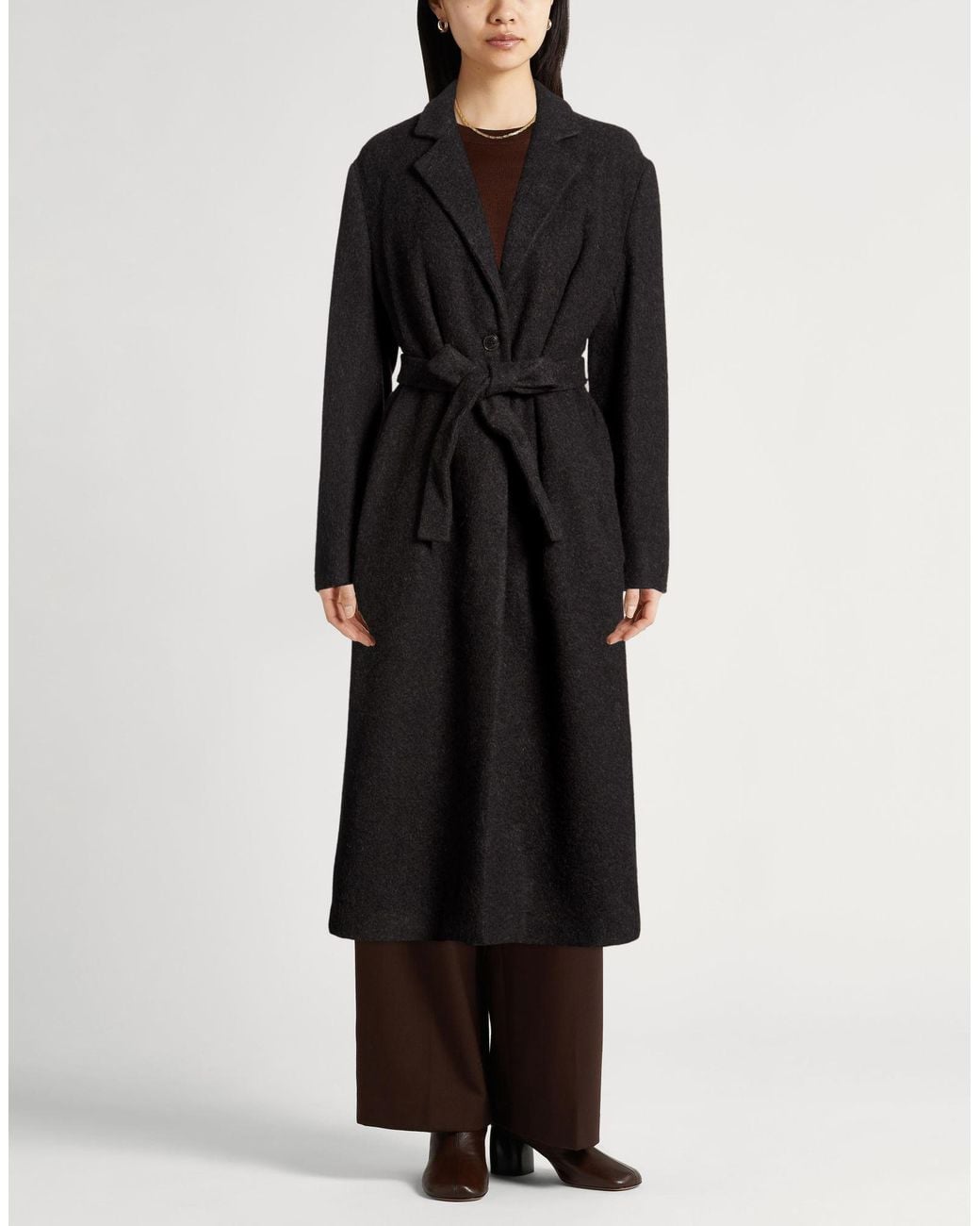Herno Black Coat Alpaca Wool, Polyamide, Virgin Wool