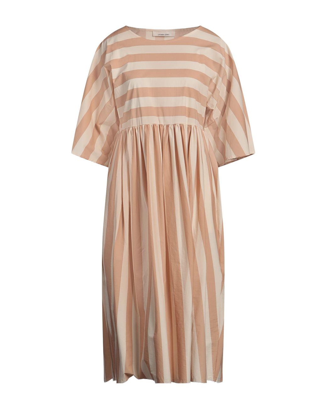 Liviana Conti Natural Midi Dress Cotton, Polyamide, Elastane