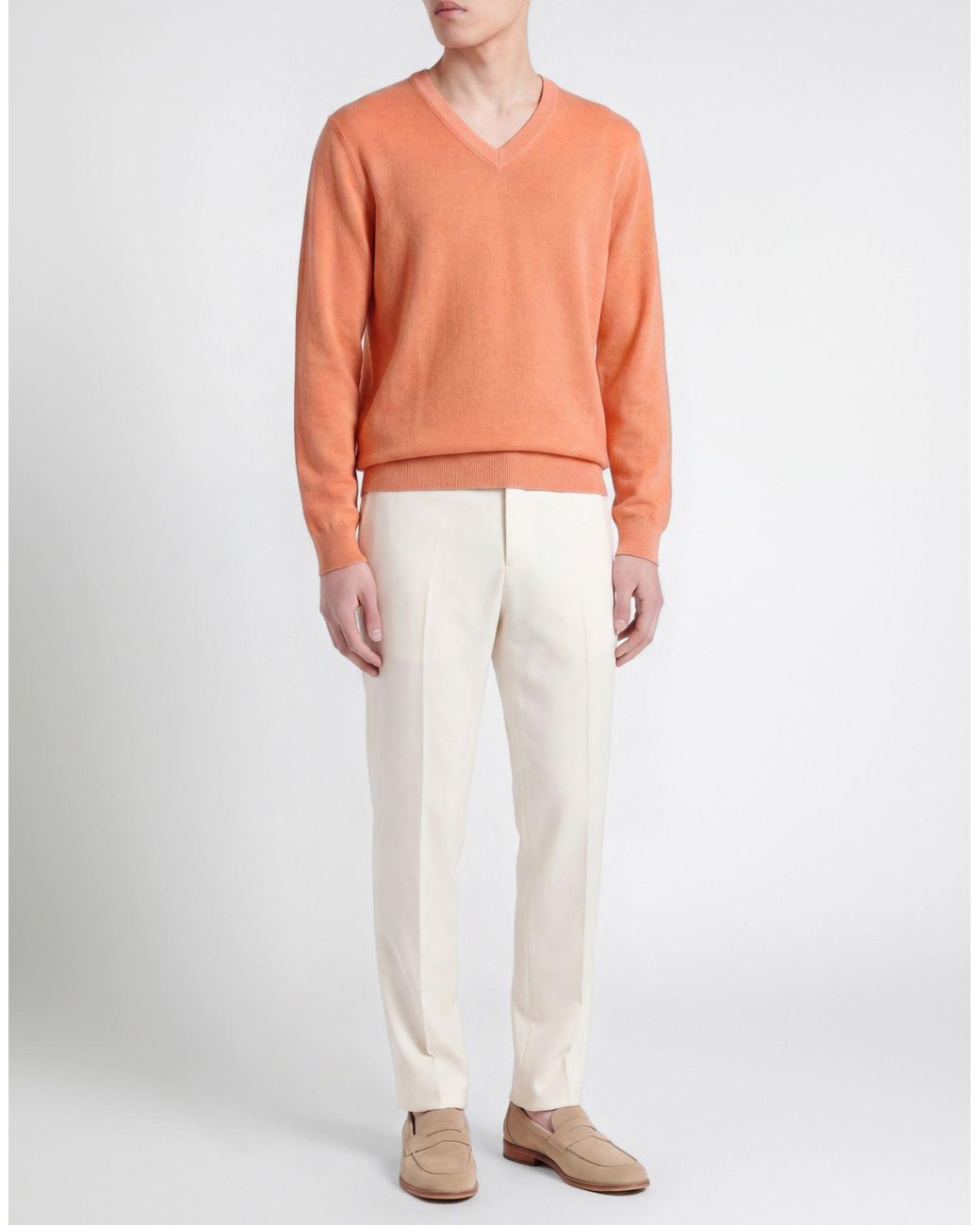 Agnona Orange Sweater Silk, Cotton, Cashmere for men
