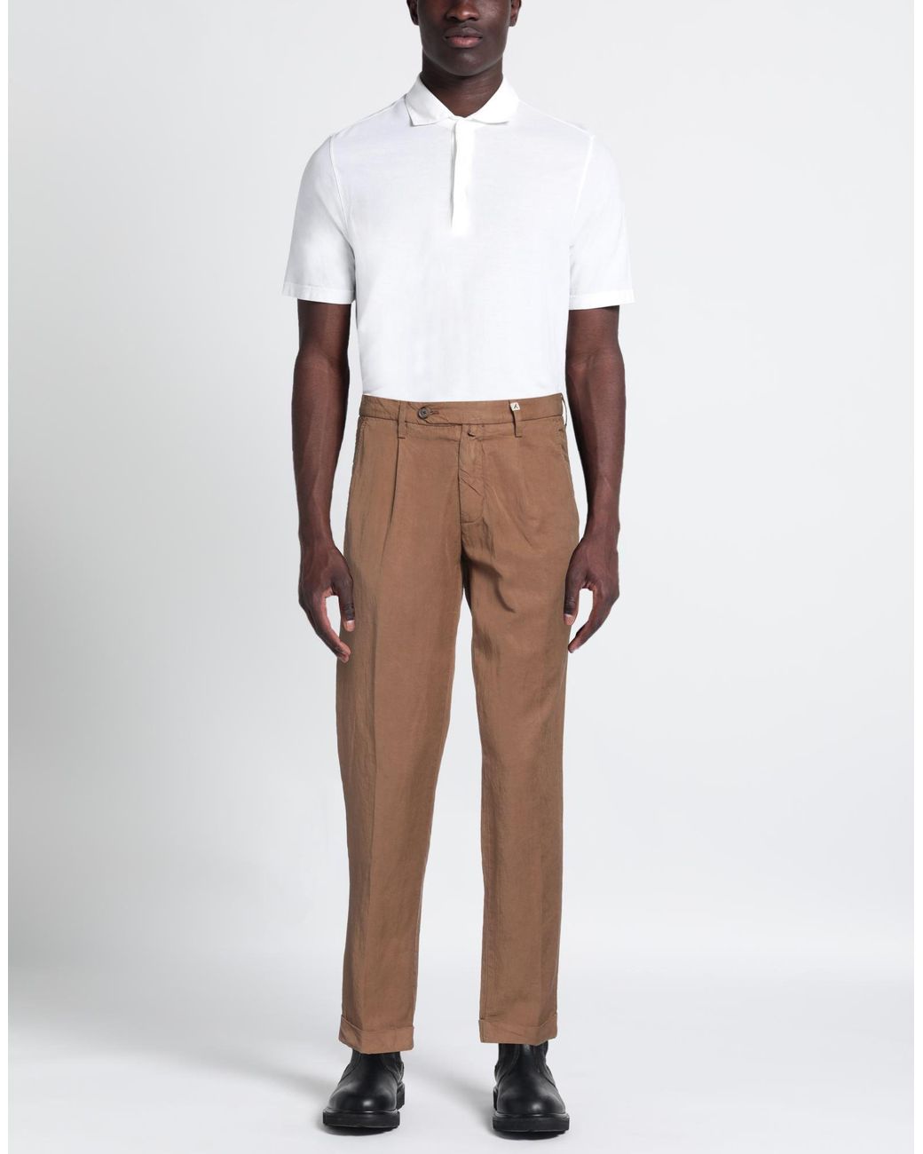 Myths Brown Pants Lyocell, Linen, Cotton for men
