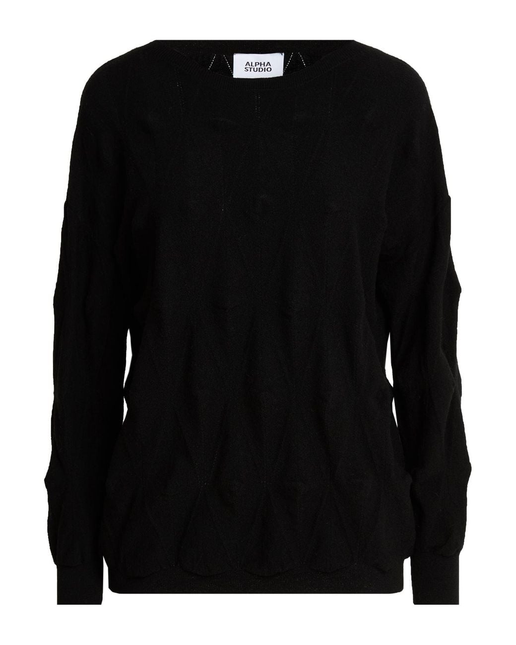 Alpha Studio Black Sweater Wool, Polyester
