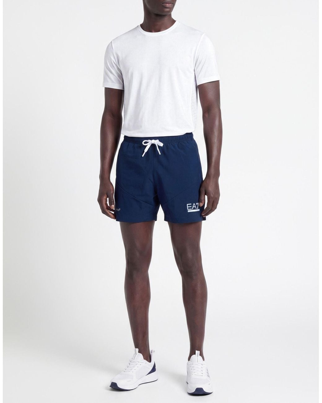 EA7 Blue Shorts & Bermuda Shorts Polyester, Elastane for men