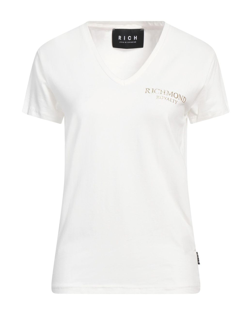 John Richmond White T-Shirt Cotton, Elastane