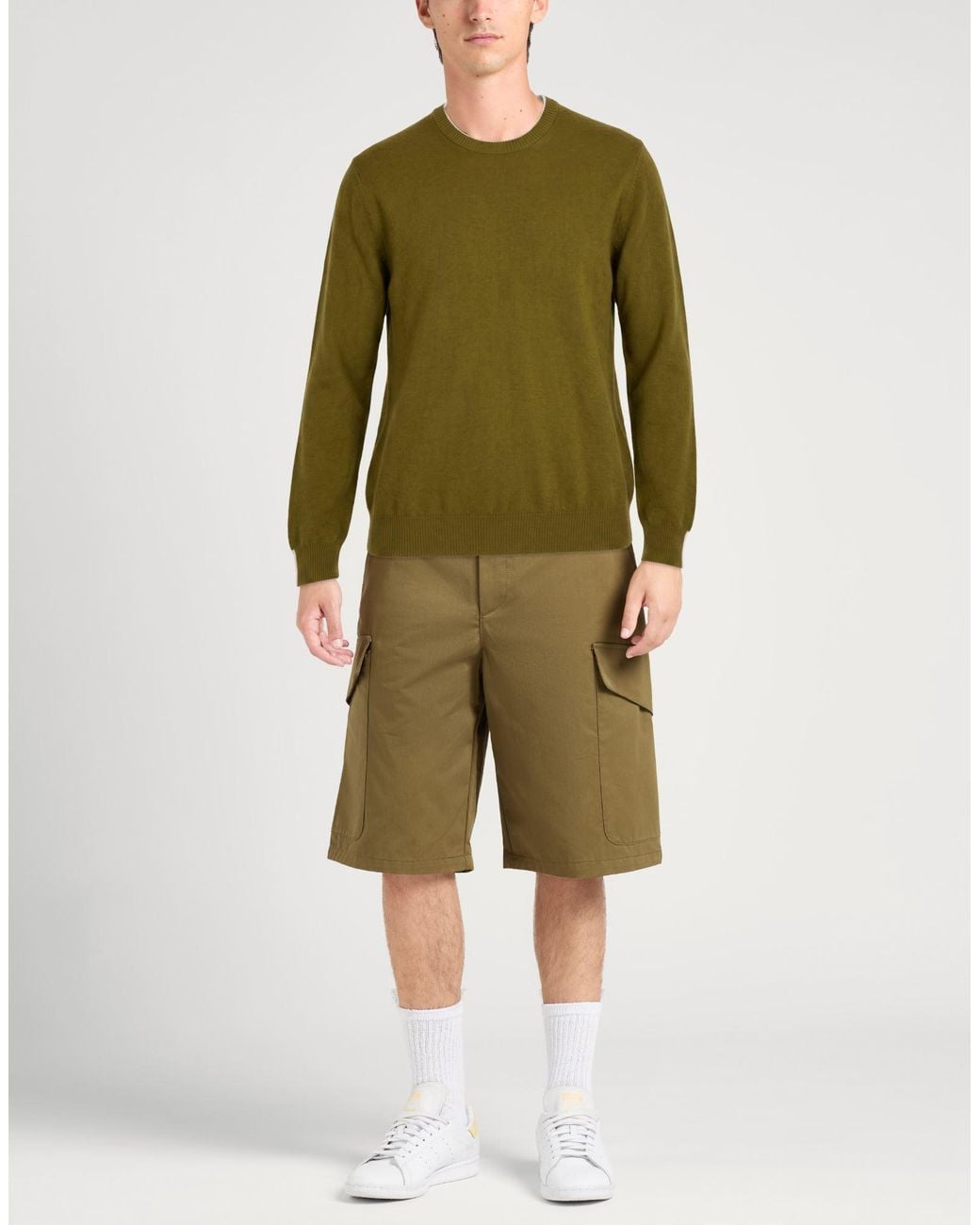 Alpha Studio Green Sweater Geelong Wool for men