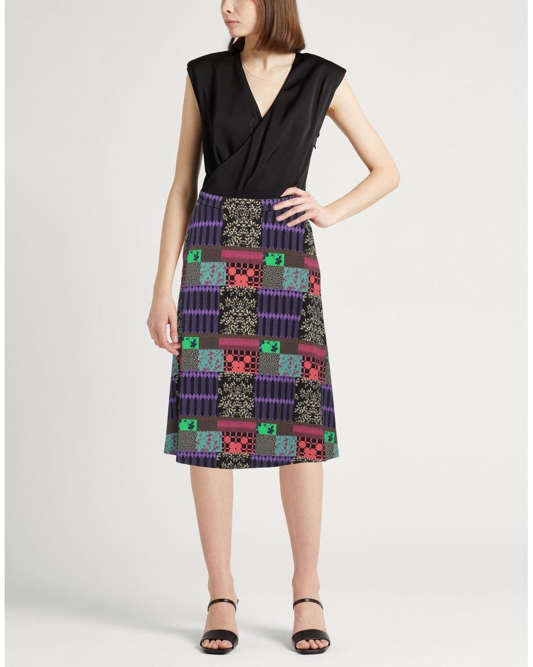 Etro Multicolor Midi Skirt Viscose, Elastane