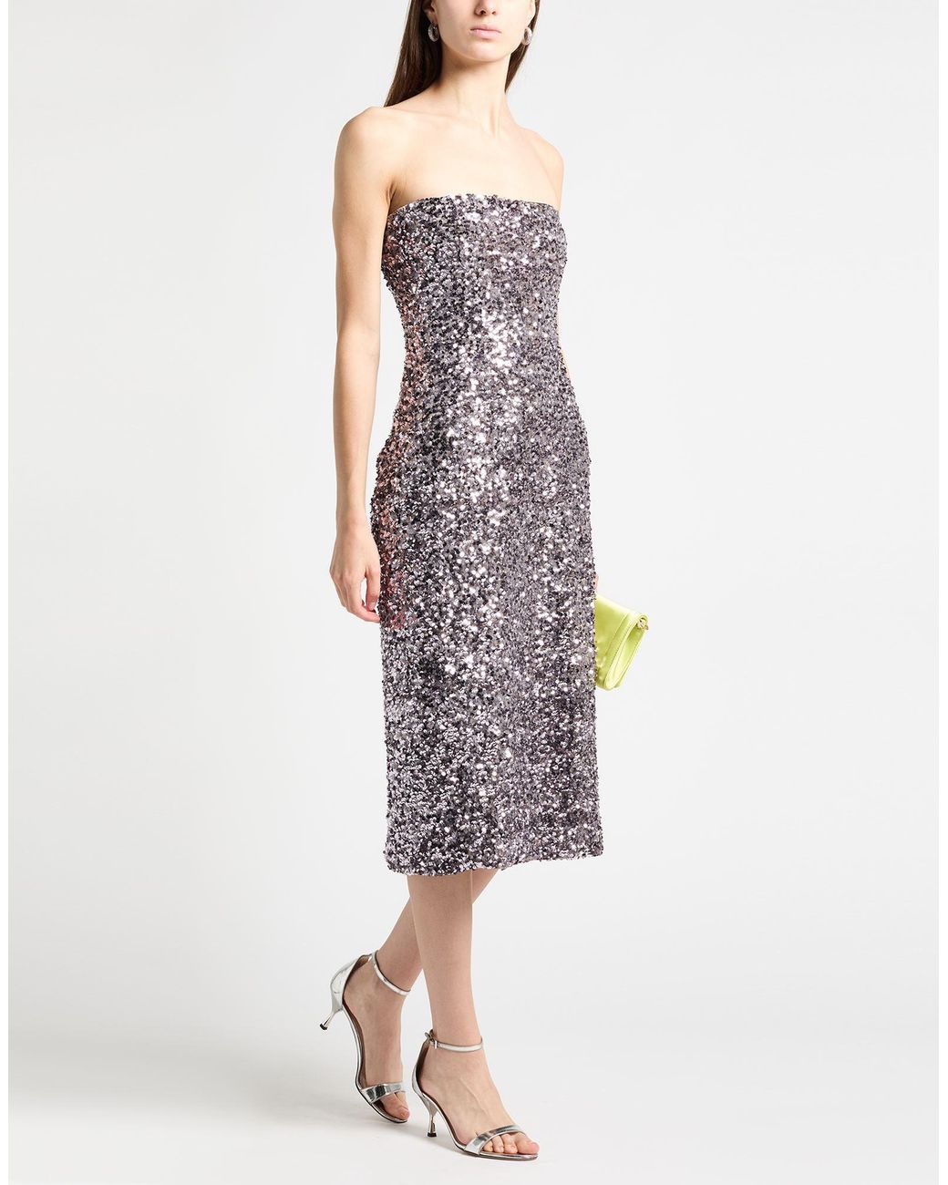 Motel White Midi Dress Polyester, Elastane