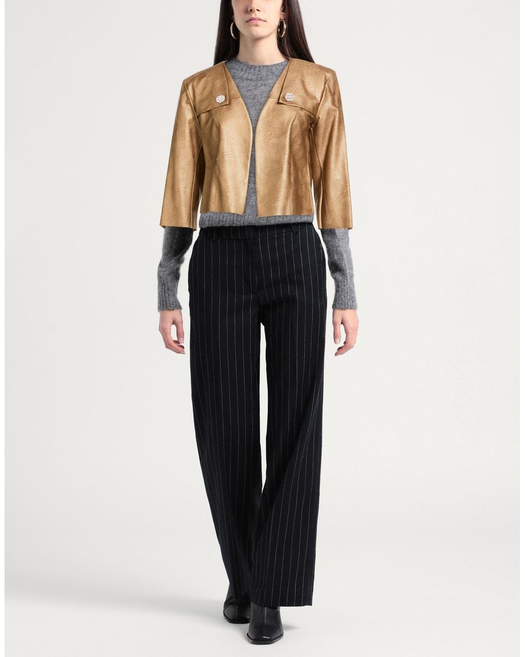 Siste's Brown Capsule Jacket Polyurethane, Viscose
