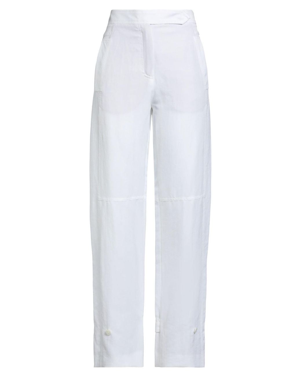 Dorothee Schumacher White Pants Polyester, Linen