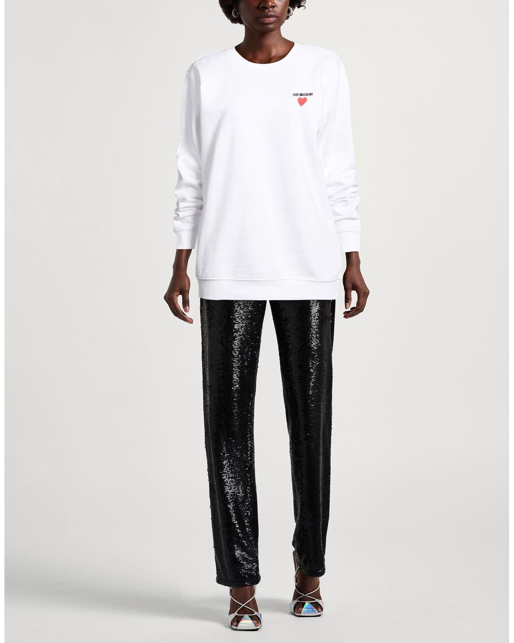 Love Moschino White Sweatshirt Cotton, Polyester