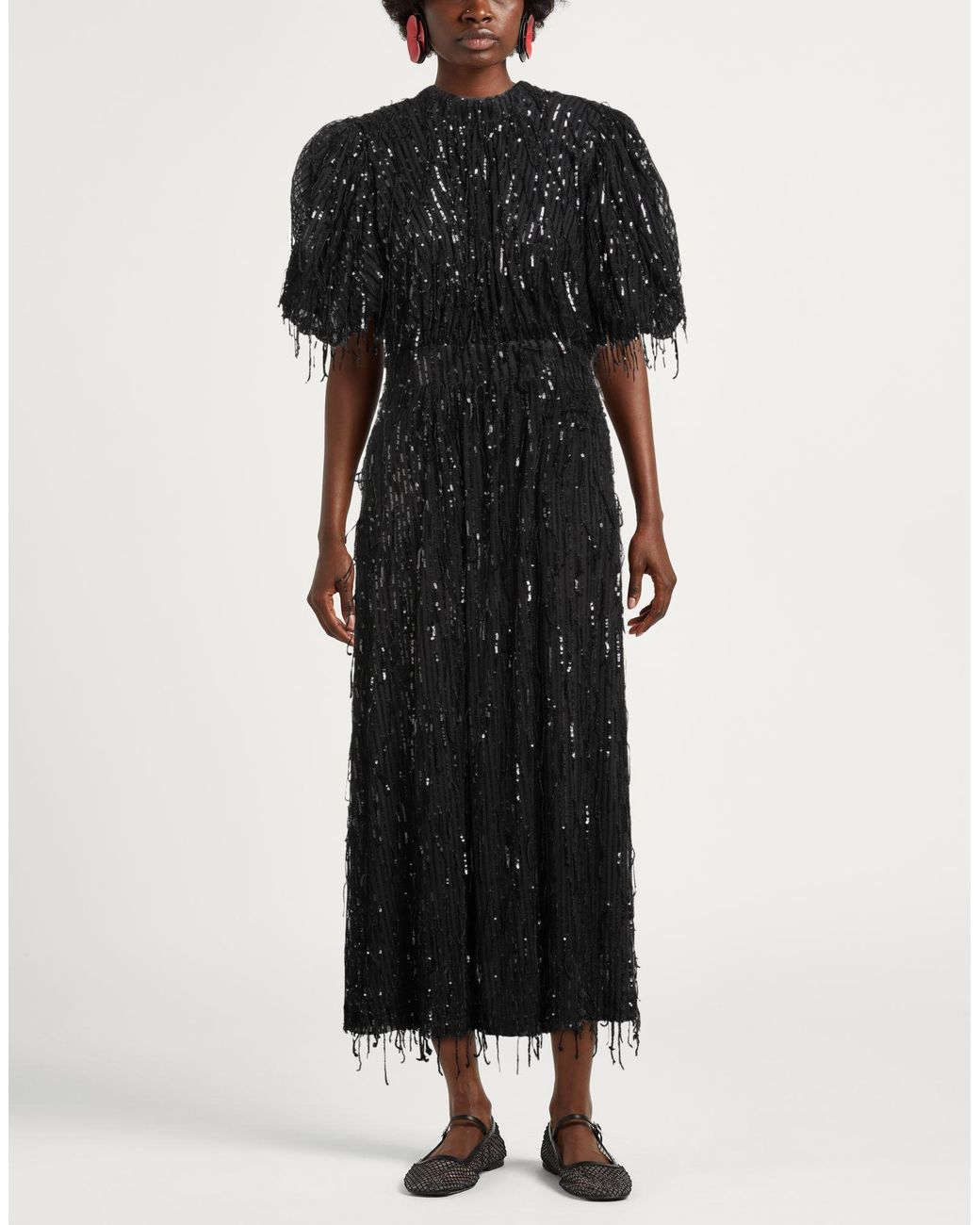 ROTATE BIRGER CHRISTENSEN Black Midi Dress