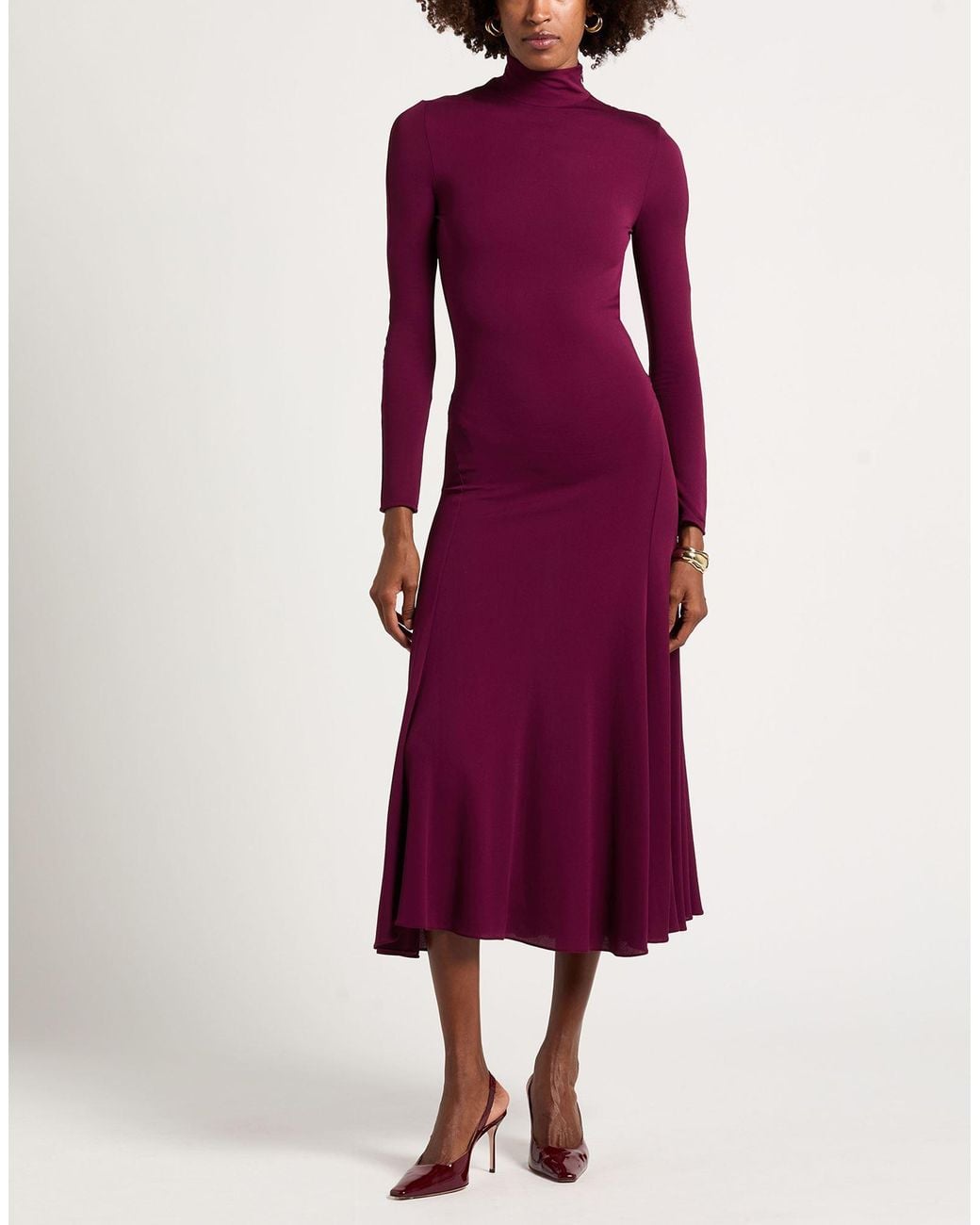 Alaïa Purple Midi Dress Viscose