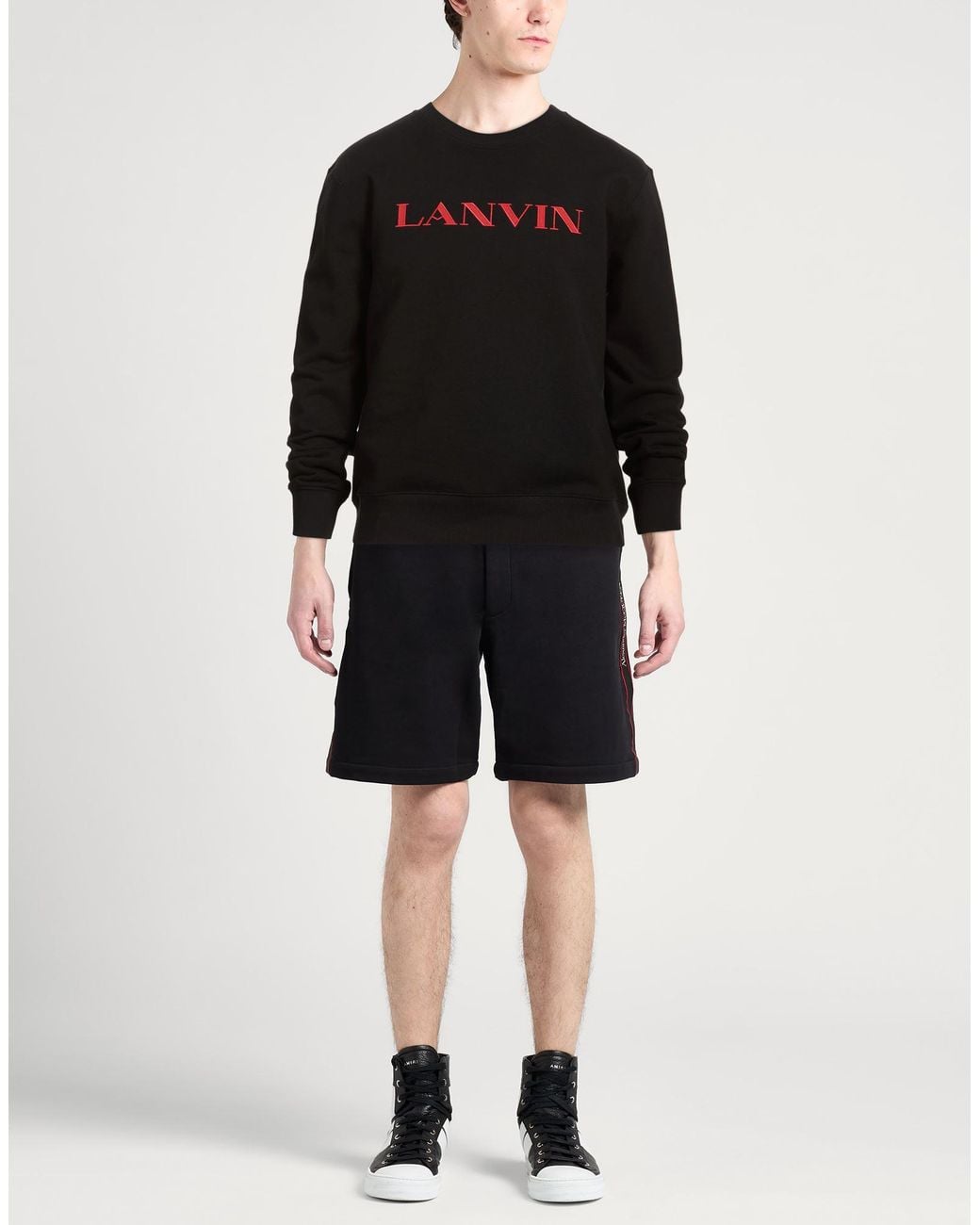 Lanvin Black Sweatshirt Cotton for men