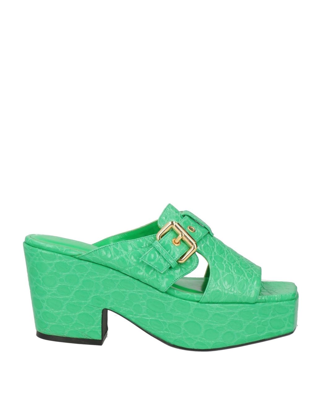 By Far Green Sandals Leather