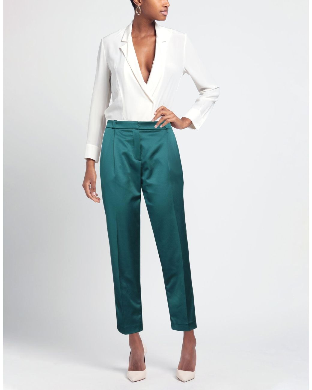 Pinko Blue Pants Polyester, Elastane