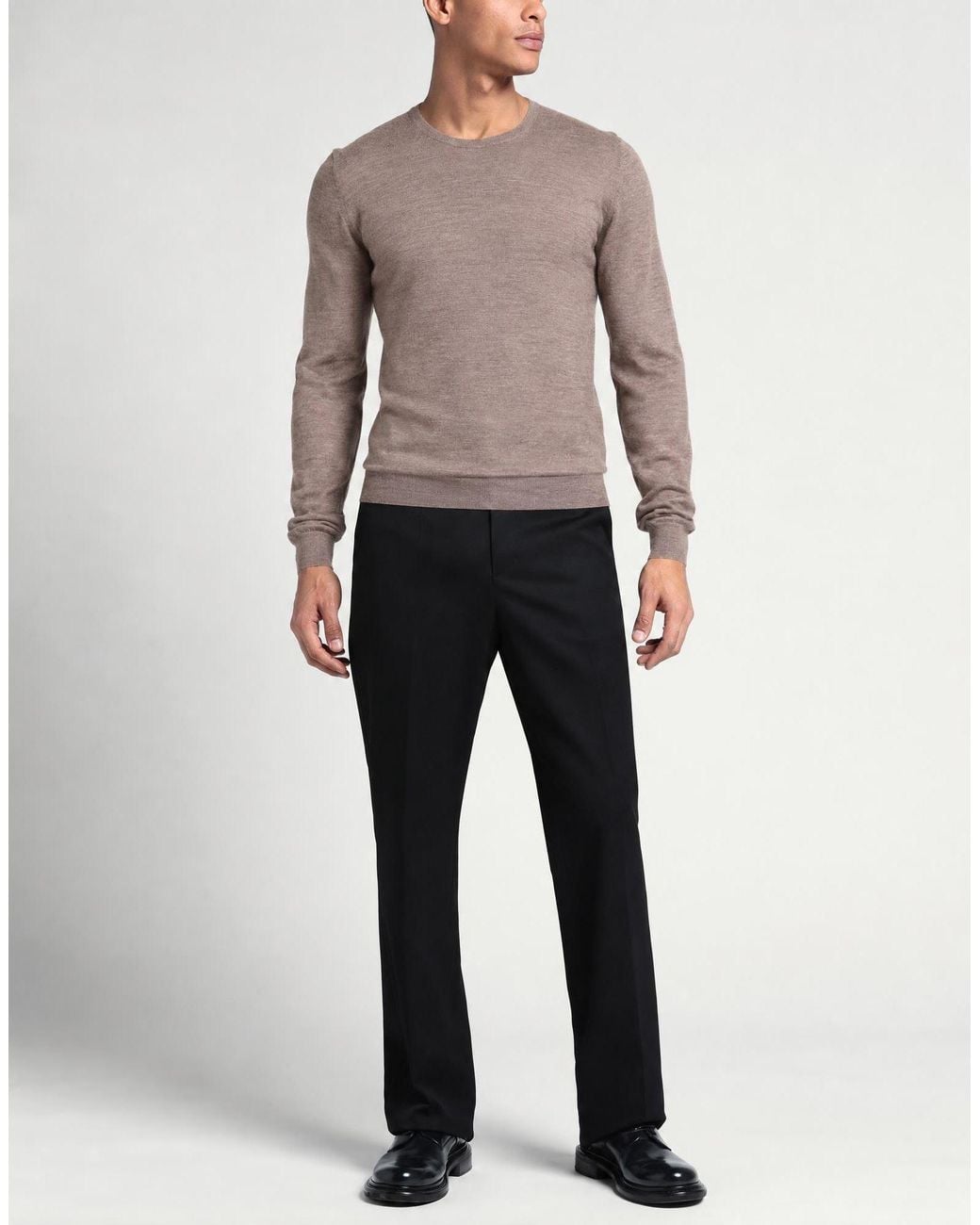 Heritage Brown Taupe Sweater Merino Wool for men