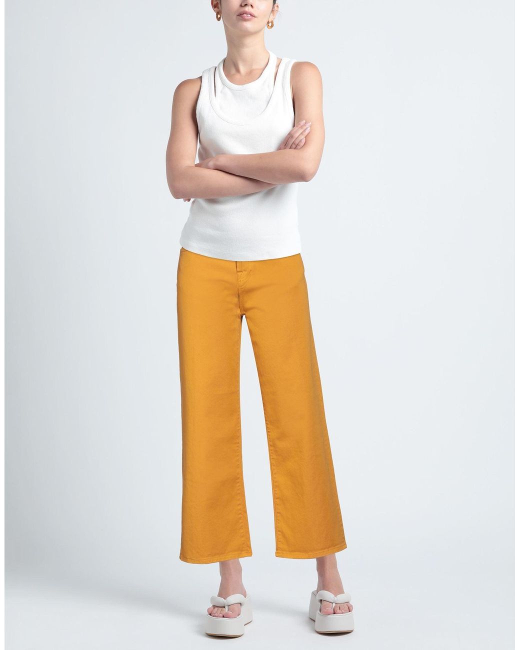 TRUE NYC Orange Marigold Pants Cotton, Elastane