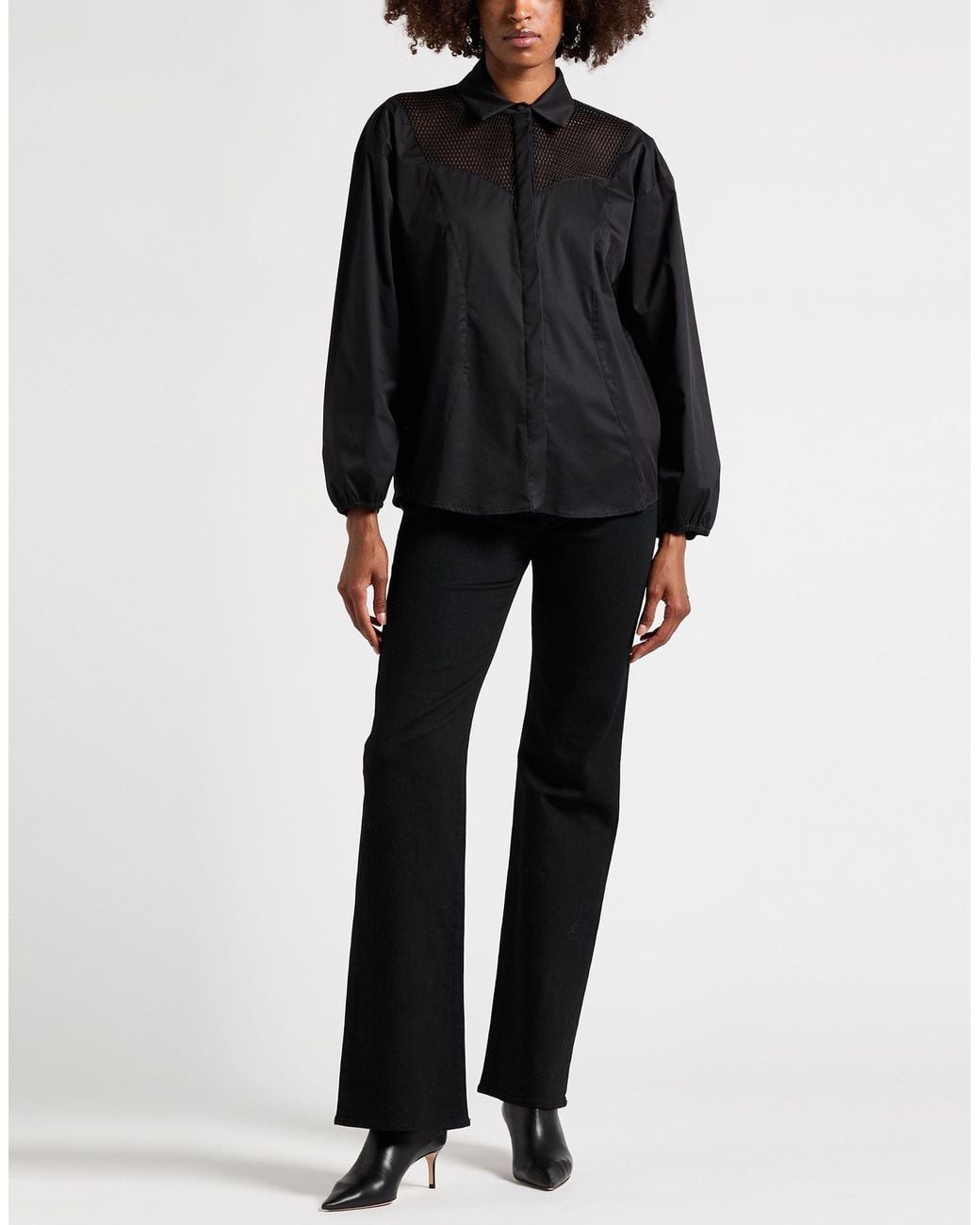 Jijil Black Shirt Cotton, Polyamide, Elastane, Polyester
